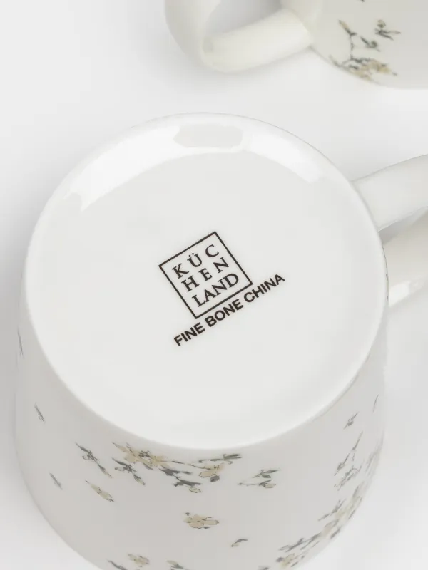 Кружка, 450 мл, 2 шт, фарфор F, белая, Цветы, Florin, image-5