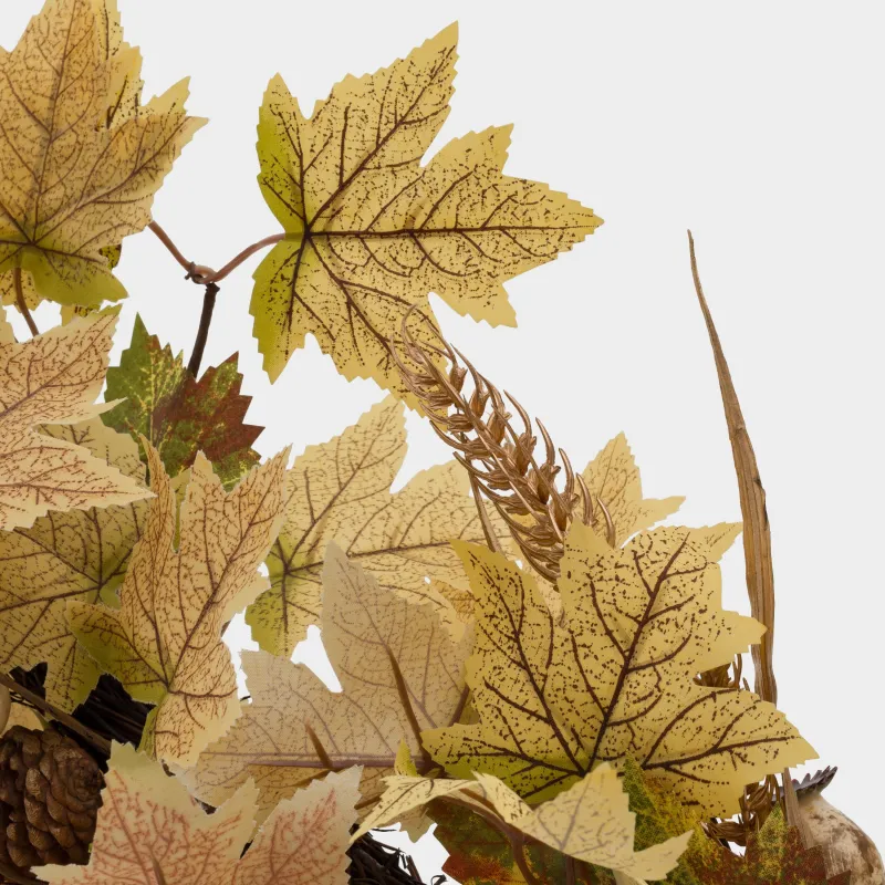 Ветка-гирлянда декоративная, 64 см, полиэстер/пенопласт, Золотистые листья, Golden glow decor, image-2