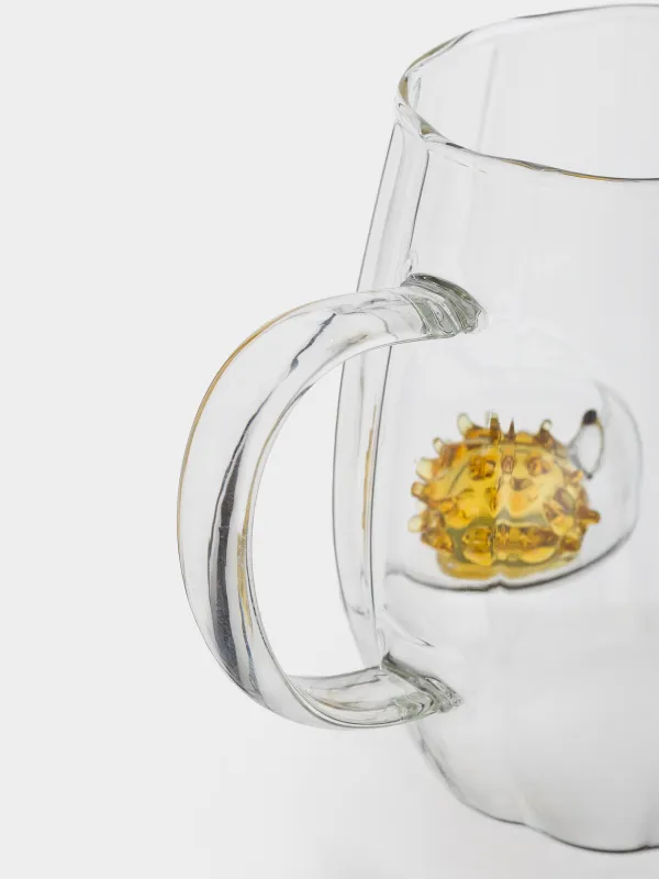 Кружка, 460 мл, стекло Б, Янтарный ежик, Camellia shape, image-3