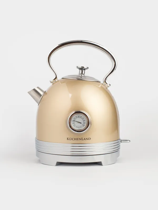 Чайник электрический, 1,7 л, 1850-2200 Вт, сталь/пластик, золотистый, Vintage kitchen, image-0
