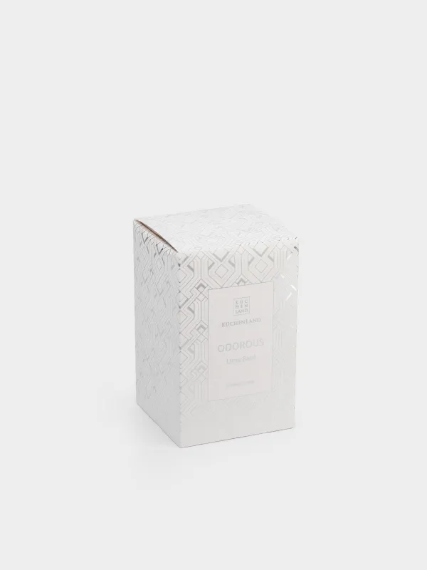 Свеча ароматическая, 13 см, в подсвечнике, Lime Basil, Odorous, image-5