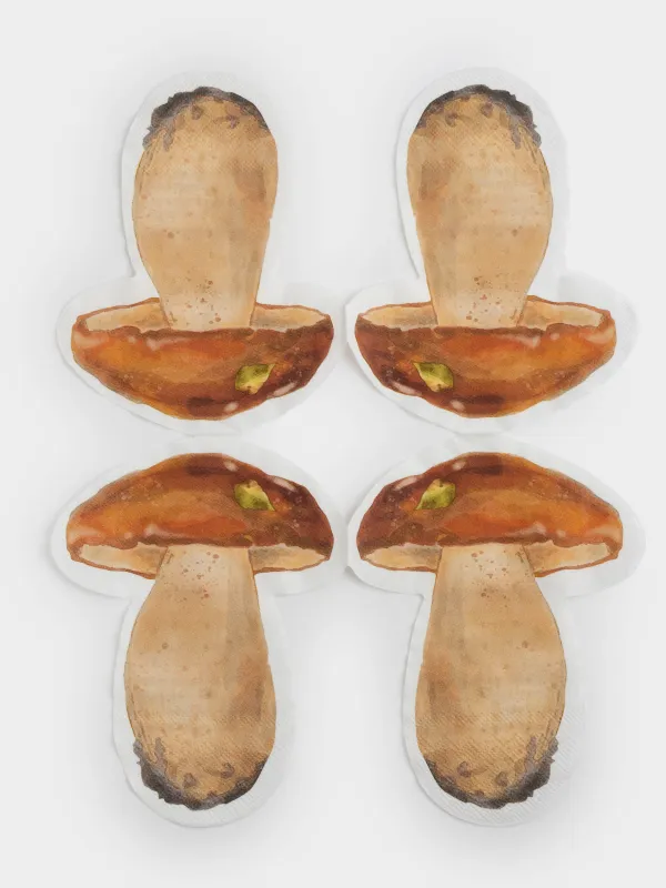 Салфетки бумажные, 25х32 см, 20 шт, фигурные, коричневые, Гриб, Fungi, image-5