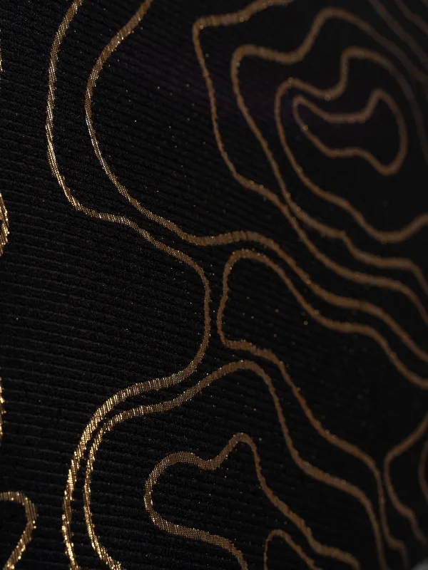 Подушка декоративная, 45х45 см, жаккард/вельвет, черная, Золотистые линии, Abstract, image-6