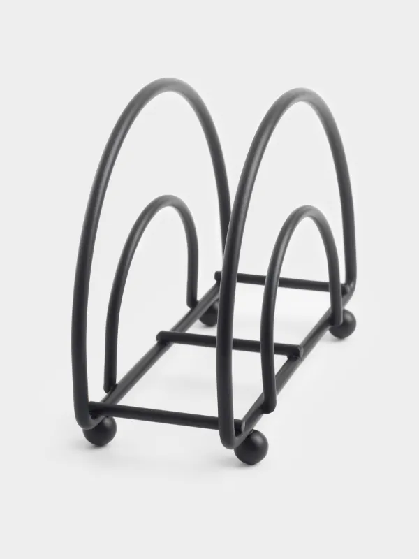 Салфетница, 10 см, металл, черная, Twist black, image-2