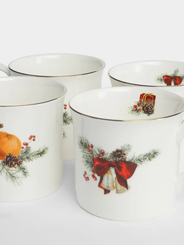 Кружка, 300 мл, 4 шт, Микс, Christmas miracle classic, image-1