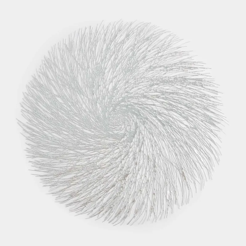 Салфетка под приборы, 38 см, ПВХ, круглая, серебристая, Azhur Grid