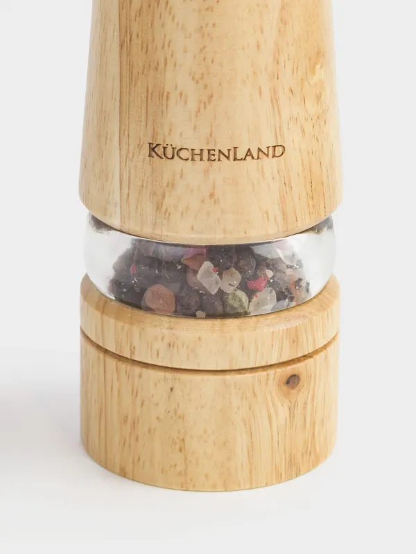 Мельница для специй, 26 см, механическая, дерево/акрил, Розовая соль/3 перца, Seasoning, image-4