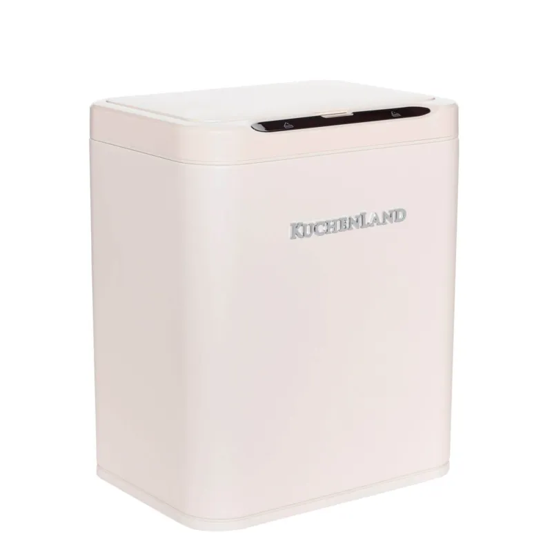 Ведро для мусора, 13 л, сенсорное, сталь/пластик, прямоугольное, бежевое, Vintage kitchen