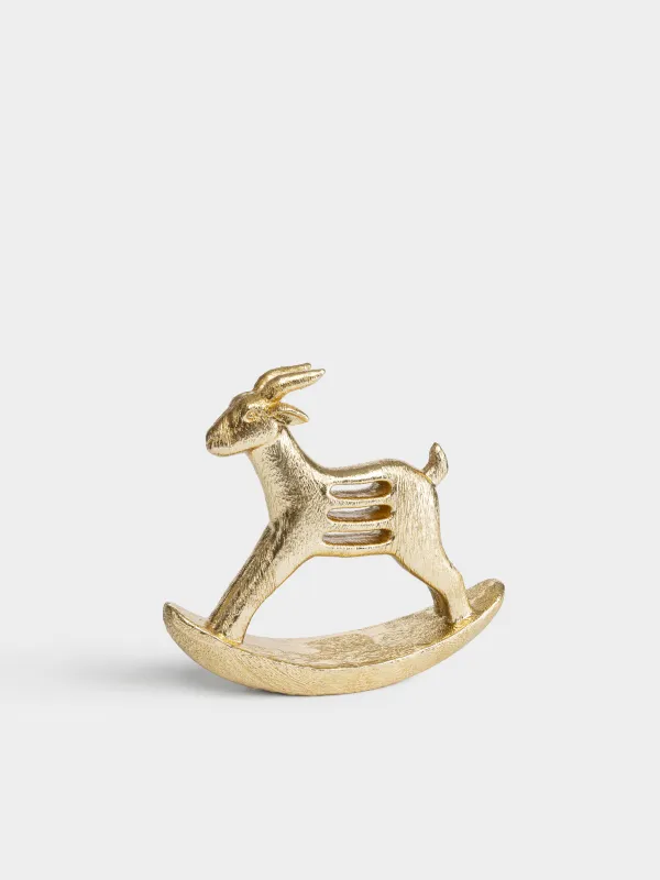 Статуэтка, 26х23 см, Козочка-качалка, Goat gold, image-0