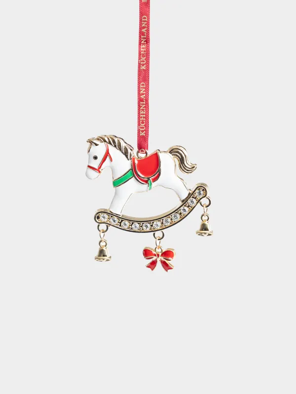 Игрушка елочная, 6 см, Лошадка-качалка, Figure horse, image-1