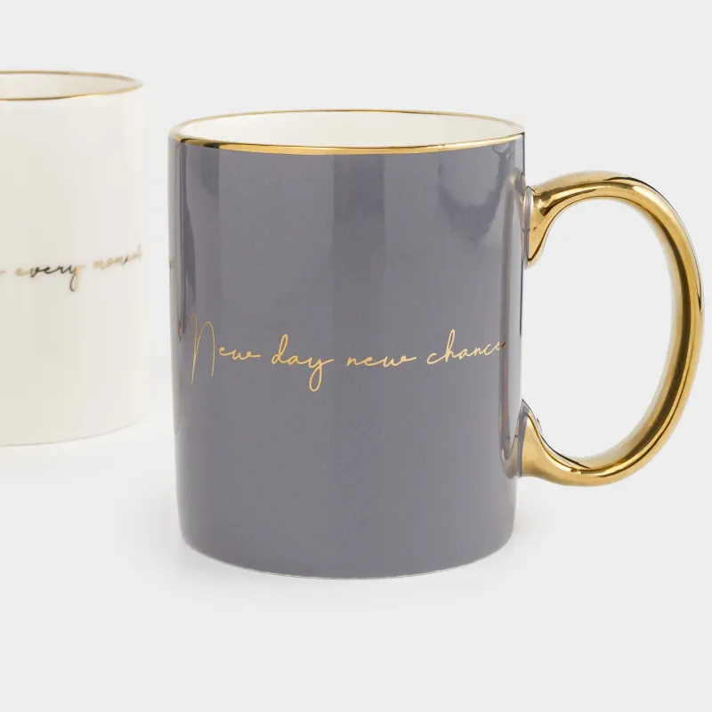 Кружка, 350 мл, 2 шт, с ситом на подставке, фарфор N/сталь, серая/белая, Scroll, image-4