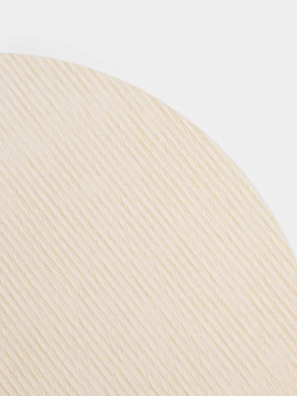 Салфетка под приборы, 38 см, ПВХ, круглая, молочная, Рельефные линии, Rock, image-3