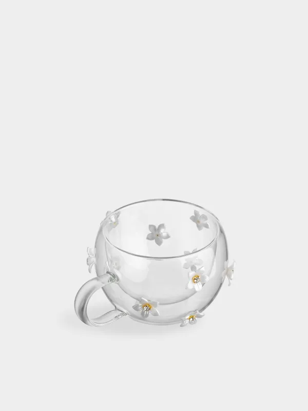 Кружка, 270 мл, стекло Б/пластик, Цветы, Air decor, image-1