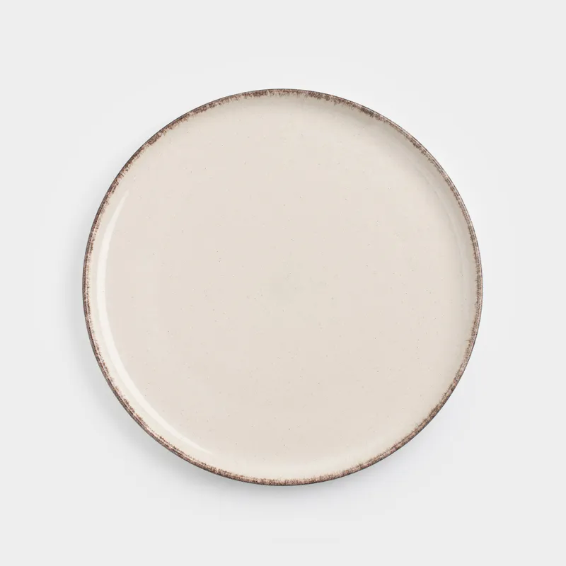 Тарелка обеденная, 28 см, керамика R, бежевая, в крапинку, Speckled glaze