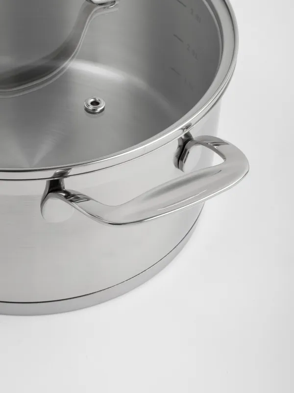 Кастрюля, 22 см, 4 л, с крышкой, сталь/стекло Б, Silver Stone, image-4