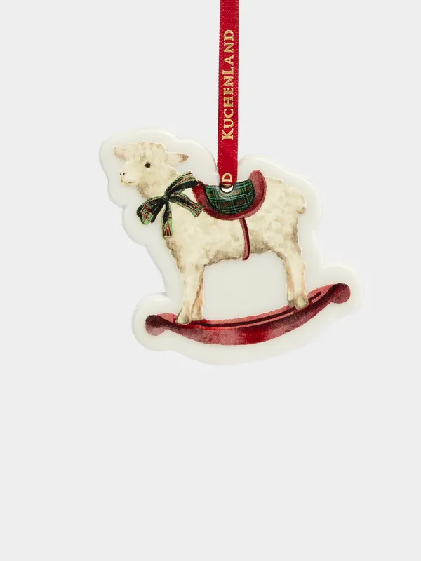 Игрушка елочная, 6 см, двусторонняя, Ягненок, Figure christmas, image-1