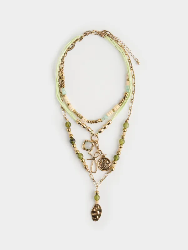 Цепочка, металл/полиэстер, Mineral, image-0