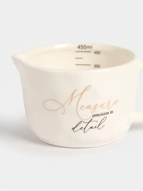 Емкость мерная, 450 мл, керамика, молочная, Мятый эффект, Crumple kitchen, image-2