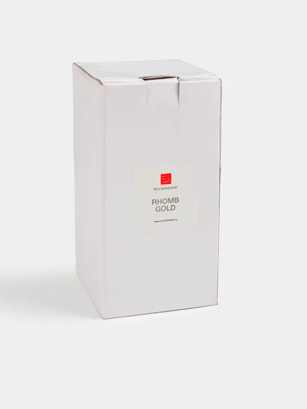 Бокал-кубок для вина, с золотистым кантом, Rhomb gold, image-6