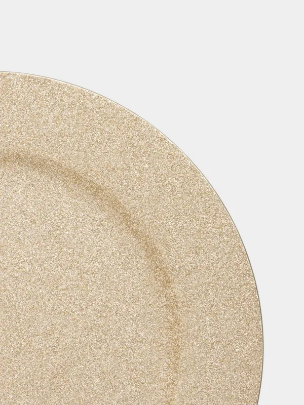 Тарелка подстановочная, 33 см, пластик, серебристая, Plastic sparkle, image-3