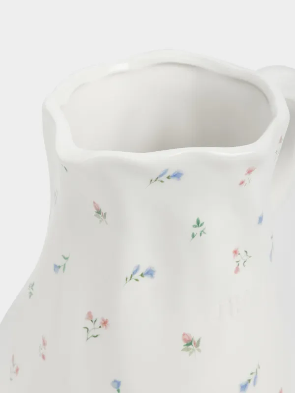 Кувшин, 1,4 л, керамика D, молочный, Нежные цветы, El flora, image-2