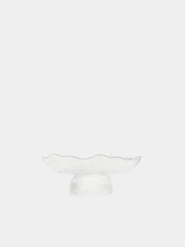Блюдо на ножке, 23х9 см, с серебристым кантом, Argos silver, image-2