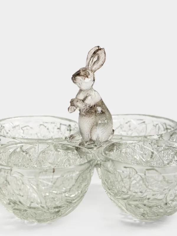 Блюдо пасхальное, 11х9 см, 4 отделений, Кролик, Easter lace, image-2