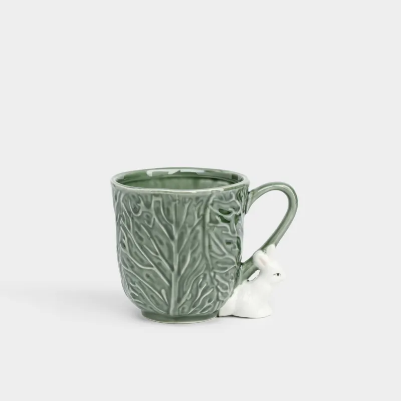 Кружка, 480 мл, фарфор P, зеленая, Кролик с капустой, Cabbage