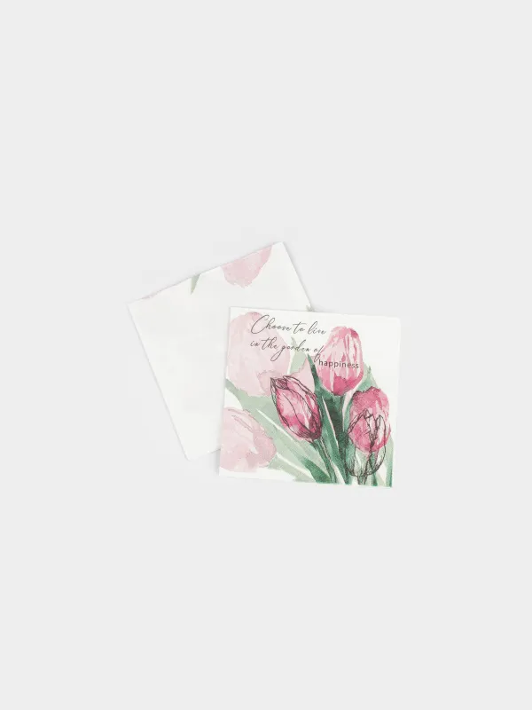 Салфетки бумажные, 21х21 см, 20 шт, Tulip garden, image-2