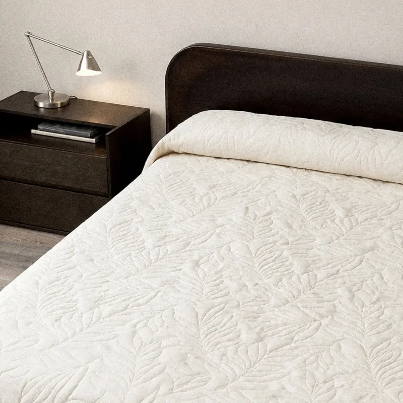 Покрывало, 220х240 см, стеганое, Листья, Stitch velvet