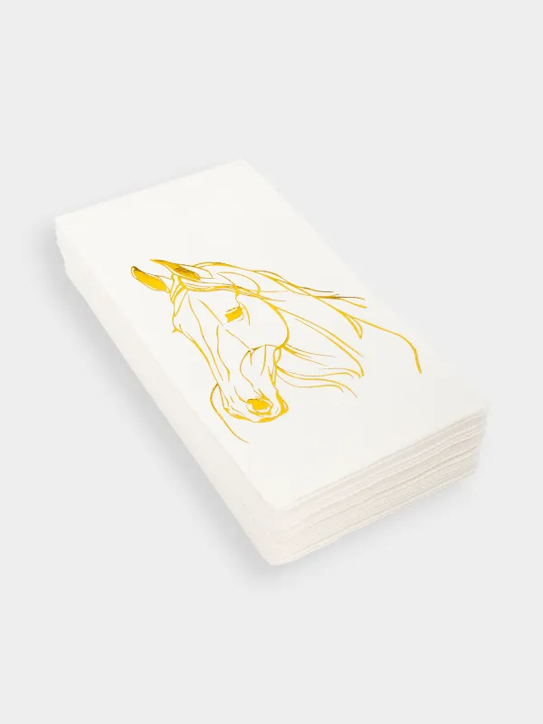Салфетки бумажные, 33х33 см, 20 шт, Horse gold, image-1