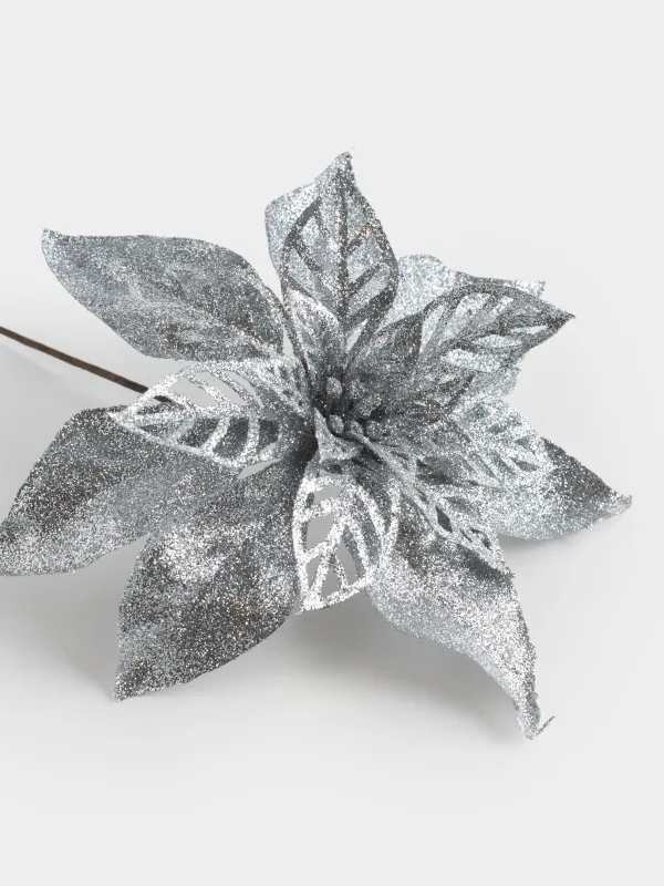 Украшение декоративное, 22 см, Пуансеттия, Flower decor, image-1