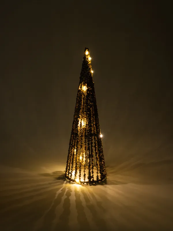 Ель-конус, 40 см, с подсветкой, Frosty sparks, image-3