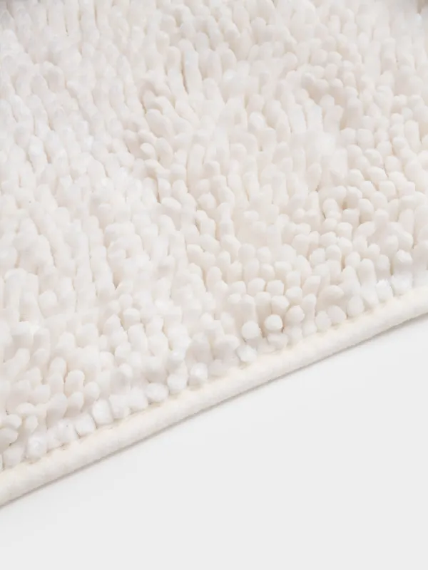 Коврик, 50х80 см, противоскользящий, полиэстер, молочный, Fluff, image-4