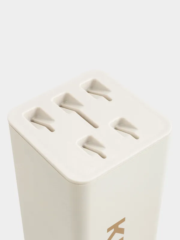 Набор ножей, 5 пр, в подставке, сталь/пластик, бежевый, Levadi, image-4