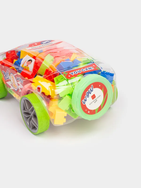 Конструктор, 41х21 см, пластик, Машинка с кубиками, Hobby kids, image-1