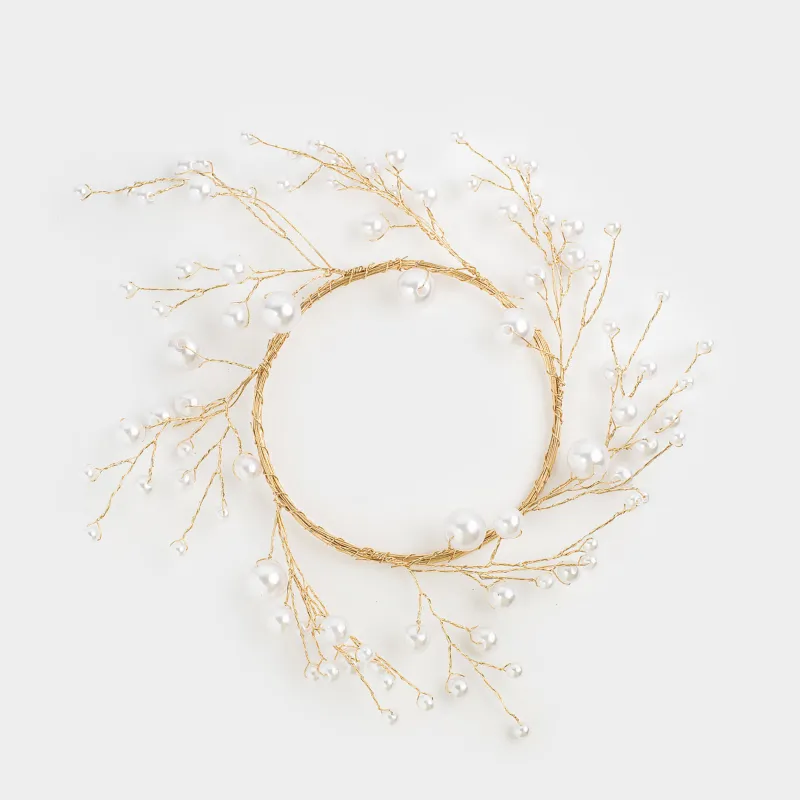 Кольцо для салфеток, 5 см, пластик/металл, шампань, Жемчужины, Balls decor