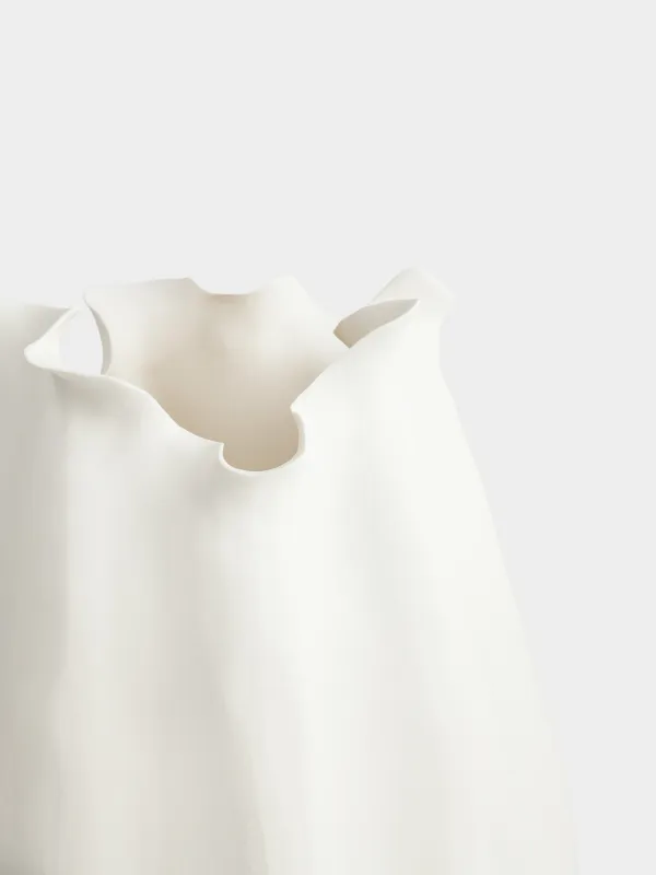 Ваза для цветов, 34 см, керамика, молочная, Изгибы, Crumple, image-2