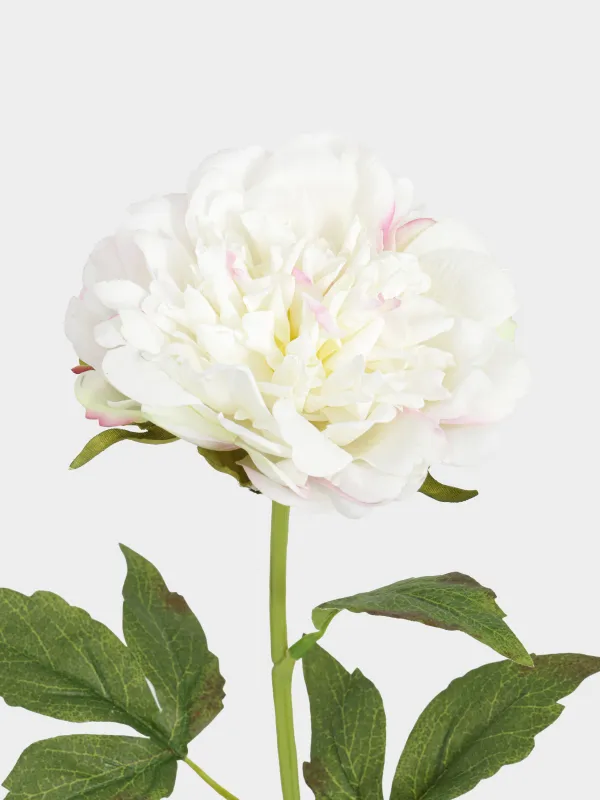 Цветок искусственный, 56 см, полиэстер, Белый пион, Peony garden, image-3