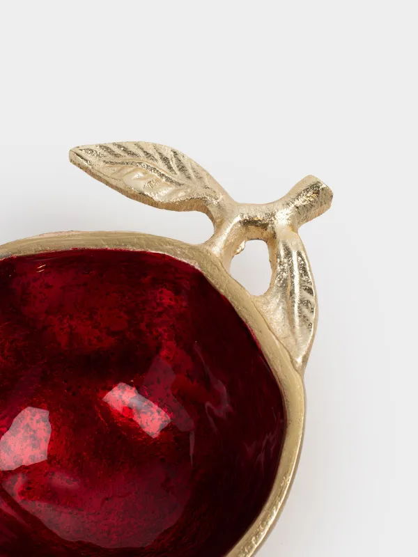 Блюдо декоративное, 15x10 см, металл, красно-золотистое, Гранат, Pomegranate, image-2