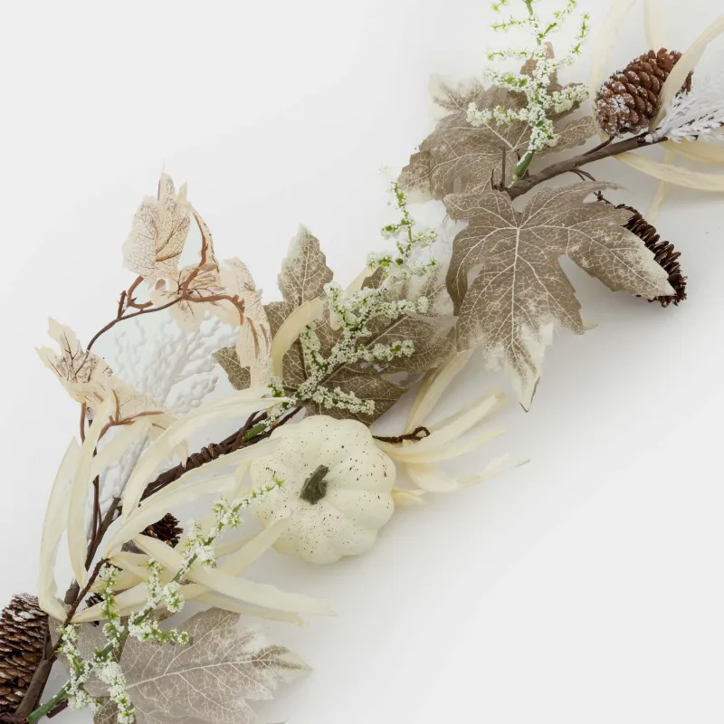 Ветка-гирлянда декоративная, 1,2 м, пенопласт/полиэстер, Белый букет, Slight frost decor, image-5