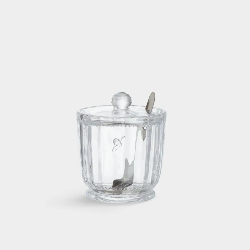Сахарница, 12 см, 370 мл, с ложкой, стекло Р/сталь, Honey