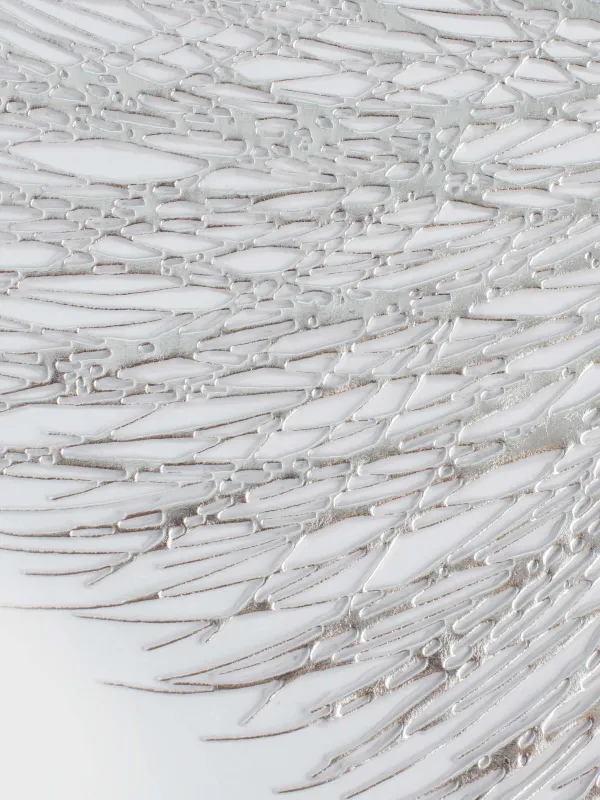 Салфетка под приборы, 38 см, ПВХ, круглая, серебристая, Azhur Grid, image-2