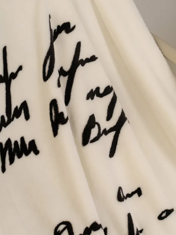 Плед, 140х190 см, фланель, молочный, Черный кант, Flannel, image-2