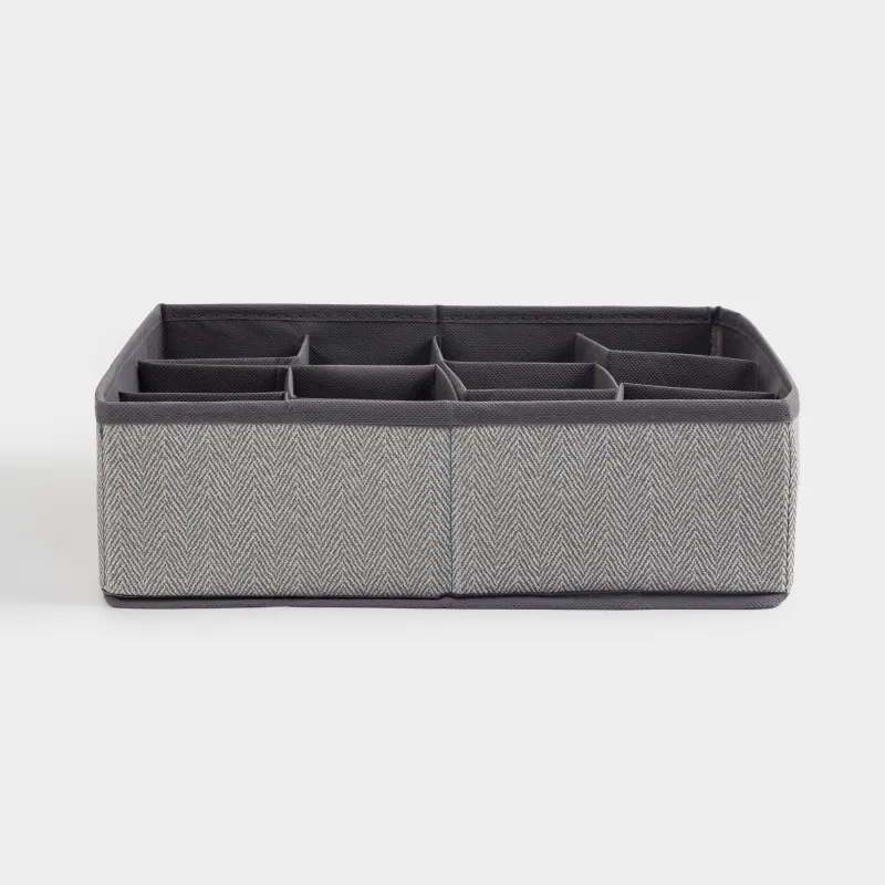 Органайзер-разделитель для ящиков, 32х24 см, 12 отд, текстиль, серый, Pedant new, image-3
