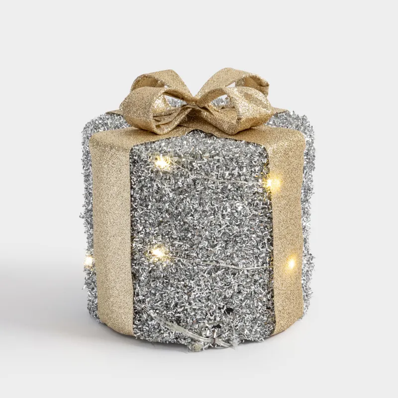 Статуэтка с подсветкой, 15 см, полиэстер/металл, круглая, серебристая, Подарок, Frosty sparks