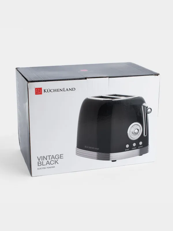 Тостер электрический, 685-815 Вт, 6 режимов, металл/пластик, черный, Vintage kitchen, image-5