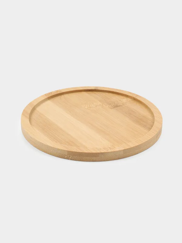 Сковорода, 14 см, на подставке, чугун/бамбук, круглая, черная, Authentic , image-2