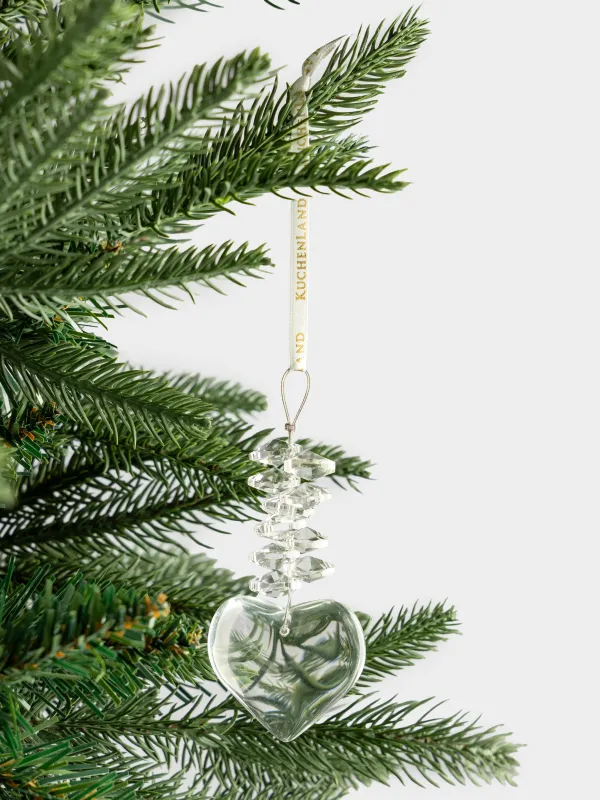 Игрушка елочная, 10 см, стекло, Сердце, Ice crystal, image-2