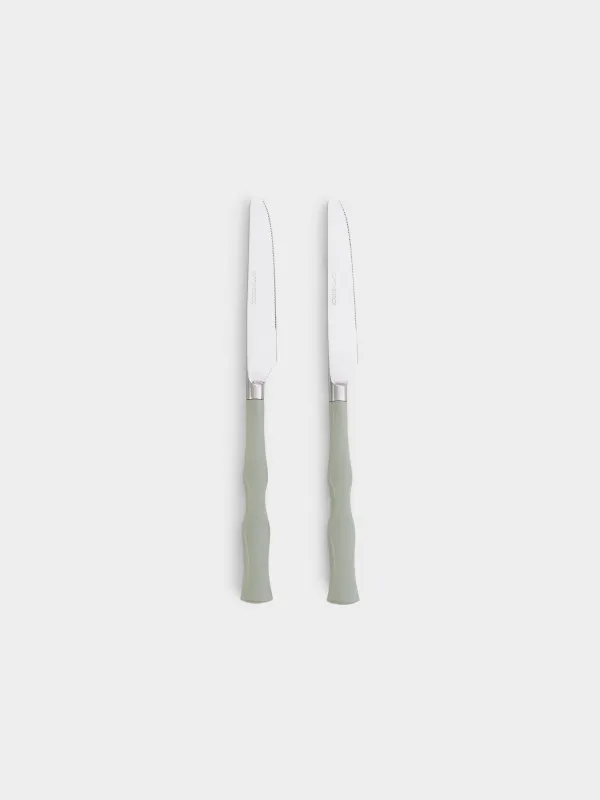 Нож столовый, 2 шт, сталь/пластик, зеленый, Изгибы, Bangkok, image-0